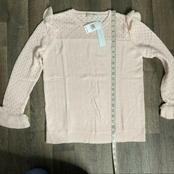 One Grey Day Light Pink Long Sleeve Sweater Size M $198 - Picture 7 of 8